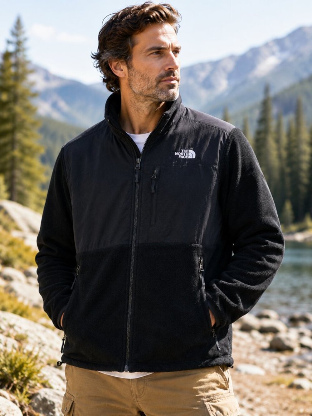 The North Face Denali Polartec Fleece Jacket Black Mens XL Full Zip